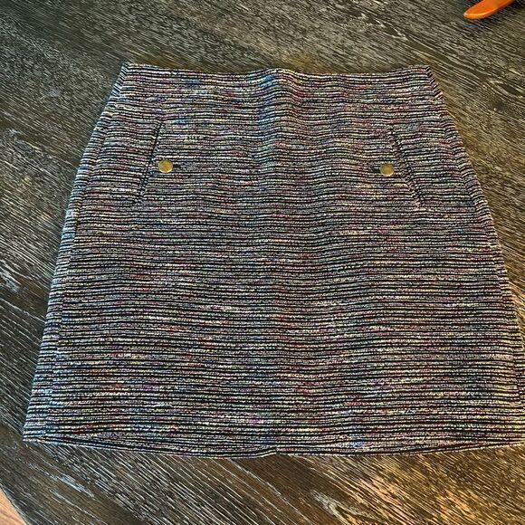 Loft Bright Multi Color Retro Button Mini Skirt sz 4 EUC - Picture 1 of 7